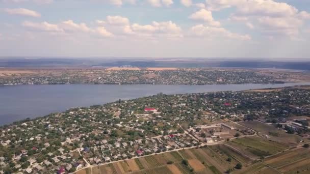 Flyg Över Och Liten Hösten Moldavien Republiken Molovata Floden Dniester — Stockvideo