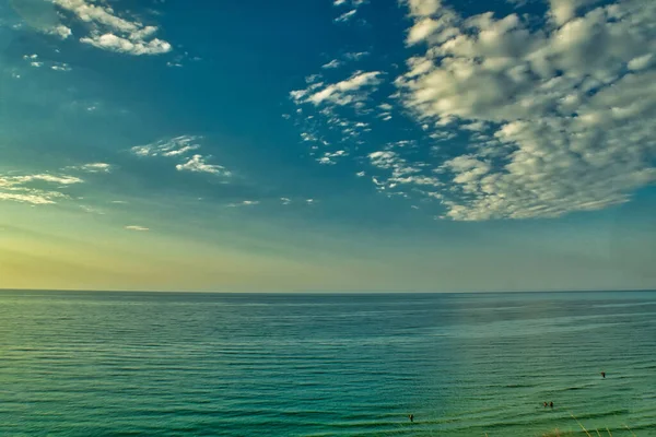 Beautiful Sunset Sea Reflection Water Majestic Clouds Sky — Stock Photo, Image