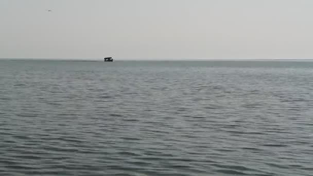 Barco Recreio Mar Negro Mês Fevereiro — Vídeo de Stock