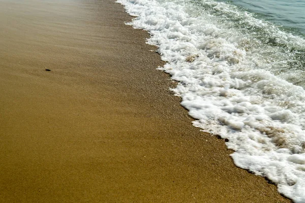 Vague Douce Mer Sur Plage Sable Fin — Photo