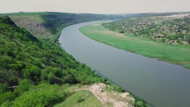 Majestueux Vol Drone Aérien Dessus Rivière Dniester République Moldova — Video