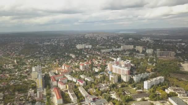 Panorama Ciudad Vista Superior Tiempo Nublado Kishinev República Moldavia — Vídeos de Stock