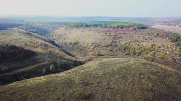 Lot Nad Wzgórzami Hig Jesienią — Wideo stockowe