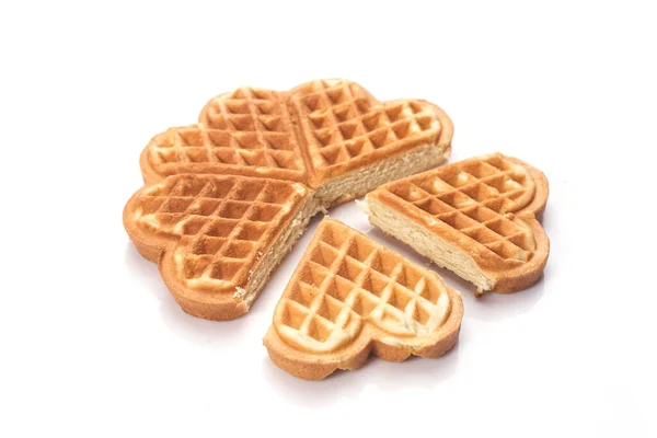 Freshly Baked Waffles Isolated White Background — Stock Photo, Image