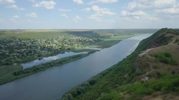 Majestueuze Drone Vlucht Rivier Dnjestr Moldavië Republiek Van — Stockvideo