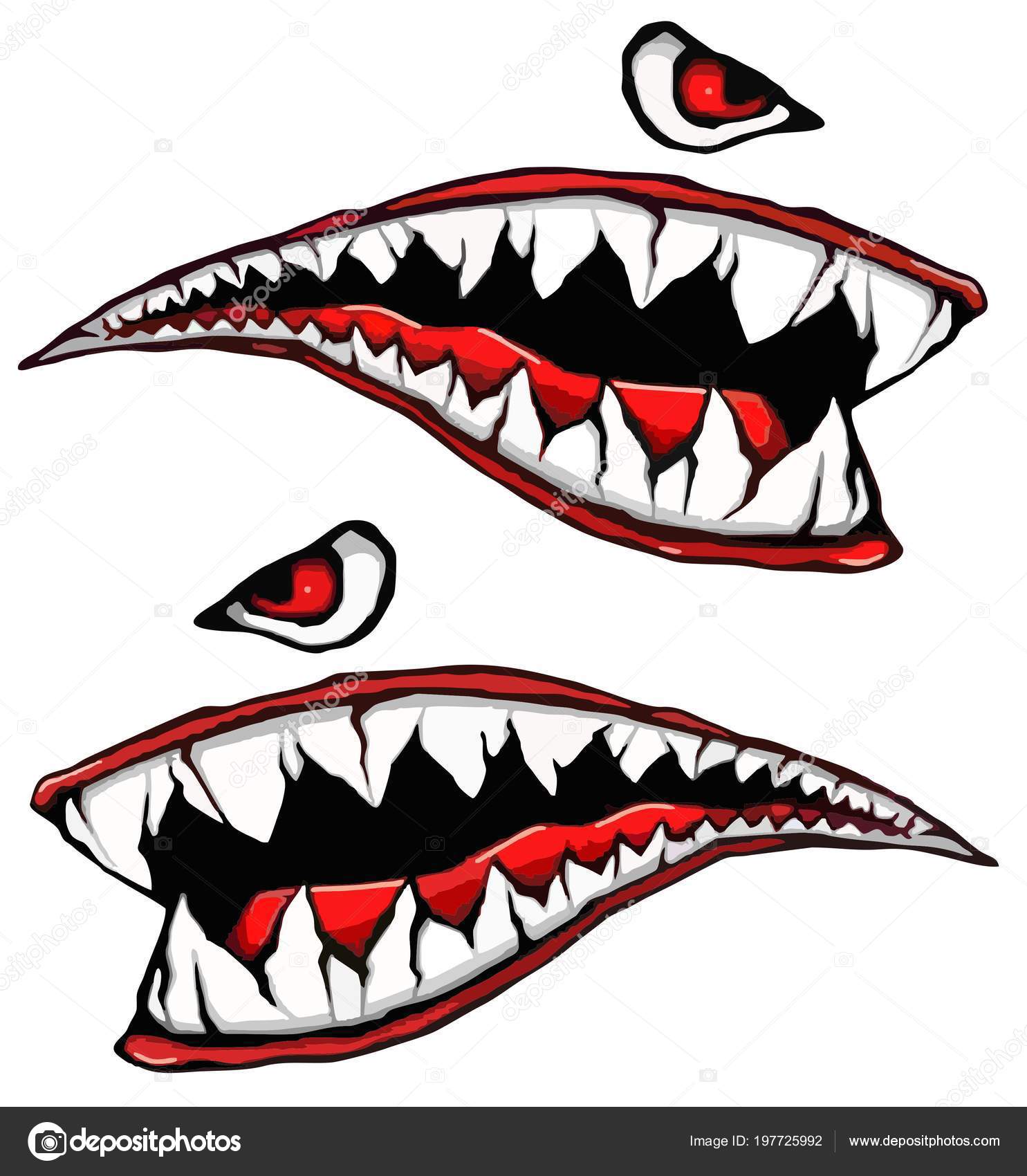 Download Vector: shark teeth decal | Shark Teeth Tuning Sticker ...