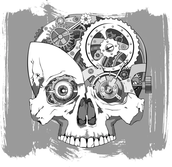 Clockwork Skull Ilustración — Archivo Imágenes Vectoriales