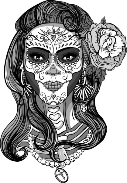Sugar skull lady Stock Illustration