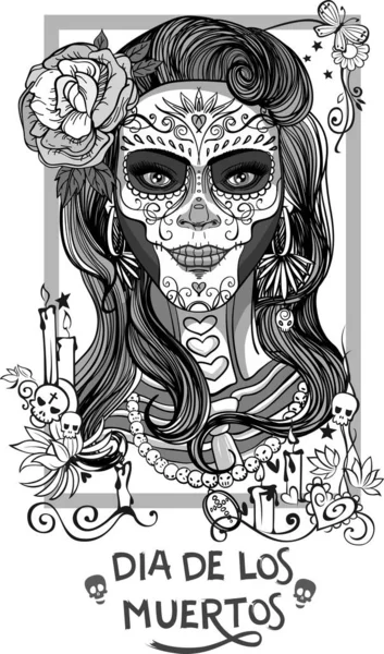 Sugar skull lady Royalty Free Stock Vectors