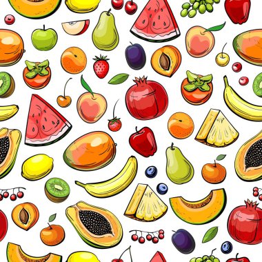 Arka plan ile farklı meyve