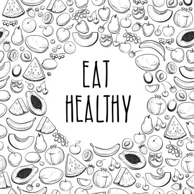 Arka plan ile farklı meyve