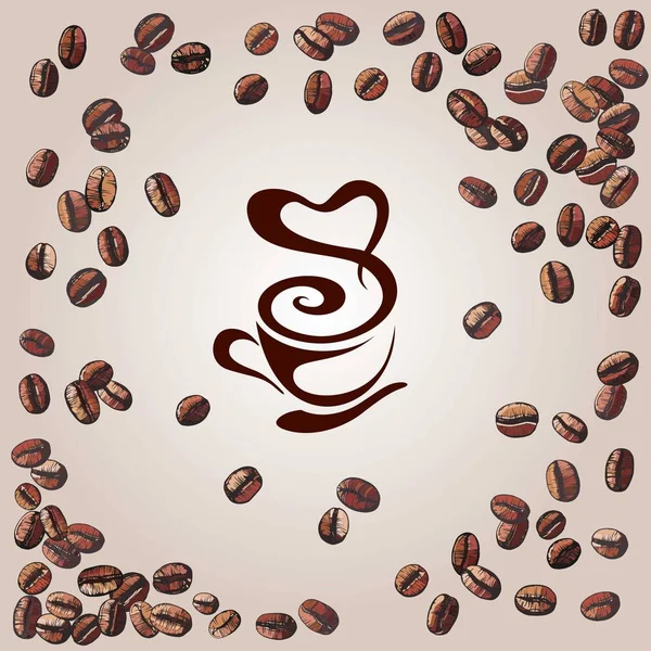 Koffie achtergrond, vectorillustratie — Stockvector