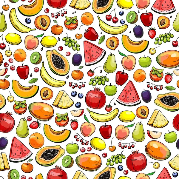 Background with different fruits — Stock Vector