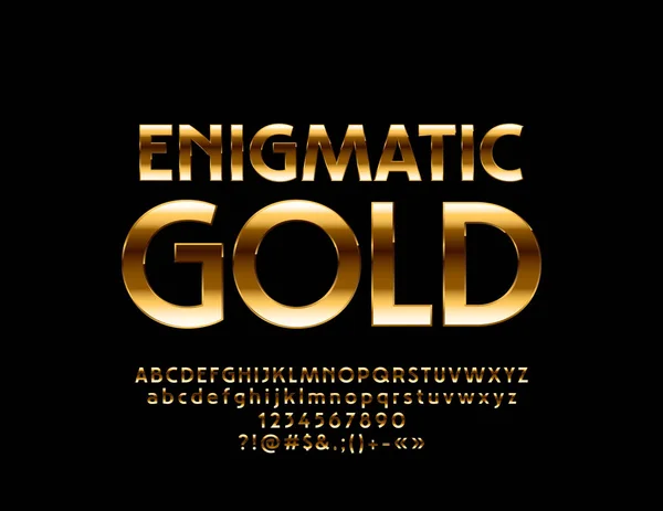Векторний Темний Енігматичний Золотий Шрифт Розкішний Багатий Металевий Алфавіт Букви — стоковий вектор