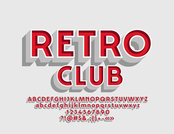 Logo Vettoriale Retro Club Caratteri Luminosi Vintage Carino Stile Progettazione — Vettoriale Stock