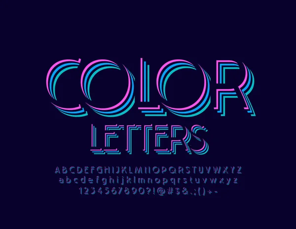 Alfabeto Brilhante Colorido Fonte Original — Vetor de Stock