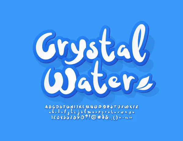 Vecteur Lumineux Logo Cristal Water Alphabet Ludique Blanc Bleu Lettres — Image vectorielle