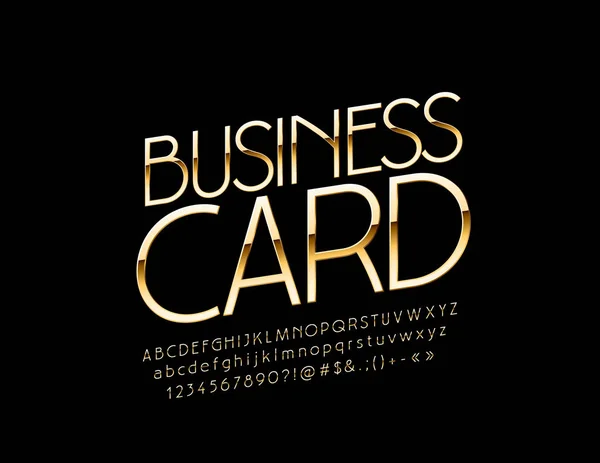 Vector Golden Label Business Card Lyxiga Eleganta Teckensnitt Tunna Roterade — Stock vektor