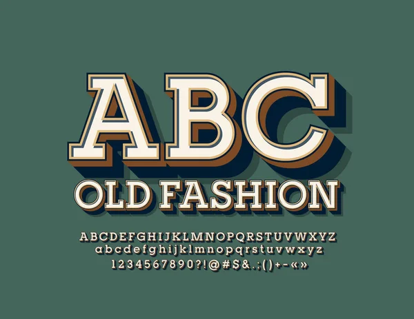 Vetor Moda Antiga Alfabeto Letras Conjunto Estilo Vintage Font Para —  Vetores de Stock