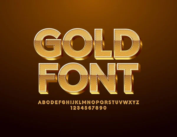 Вектор Розкішний Золотий Шрифт Сучасні Літери Цифри Символи — стоковий вектор