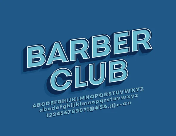 Banner Diseño Retro Vectorial Barber Club Con Fuente Estilo Hipster — Vector de stock