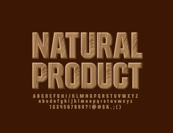 Árvore Vetorial Texturizada Tipo Logotipo Produto Natural Com Eco Font — Vetor de Stock