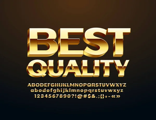 Vektor Znamení Nejlepší Kvality Pro Podnikání Marketing Design Golden Písmene — Stockový vektor