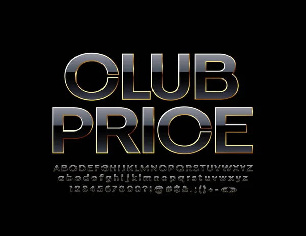 Logotipo Lujo Vectorial Club Price Con Fuente Negra Dorada Letras — Vector de stock