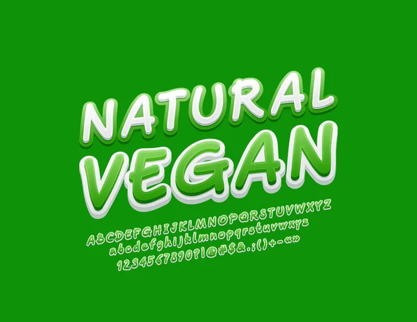 Vector Elegante Signo Natural Vegano Letras Números Símbolos Del Alfabeto — Vector de stock