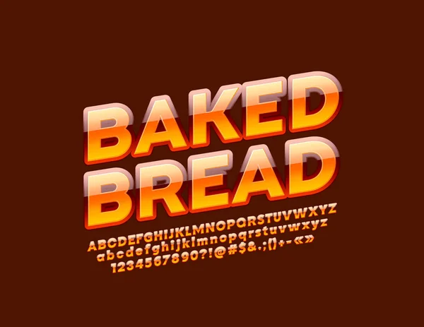 Vector Tasty Emblem Baked Bread Bright Alphabet Letters Colorful Original — Stock Vector