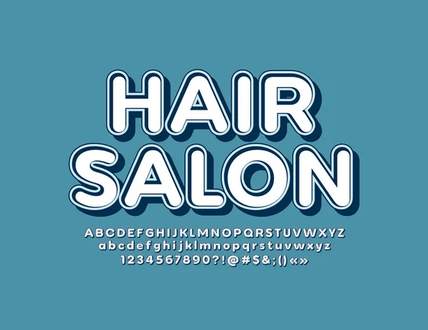 Vektör Şık Banner Hair Salon Vintage Tarzı Yazı Retro Alfabe — Stok Vektör