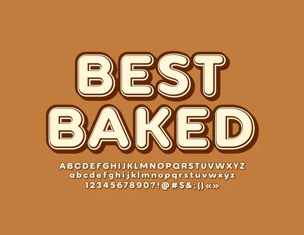 Векторный Винтажный Стиль Best Baked Font Набор Букв Цифр Символов — стоковый вектор