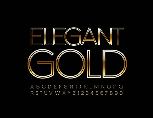 Elegante Alfabeto Oro Vettoriale Lettere Simboli Caratteri Maiuscoli Fashion Marketing — Vettoriale Stock