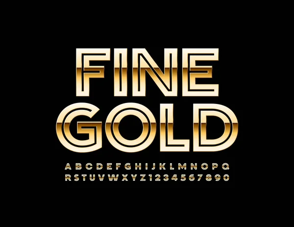 Wektor Elegancki Fine Gold Font Królewski Styl Litery Cyfry Alfabetu — Wektor stockowy