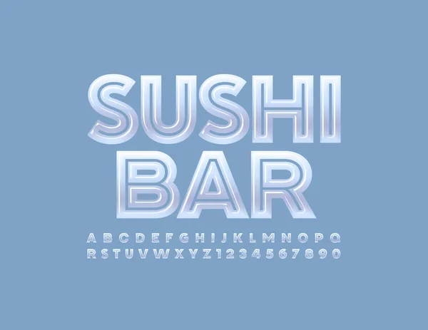 Vector Stijlvolle Logo Sushi Bar Creatief Hoofdletter Type Moderne Metalen — Stockvector
