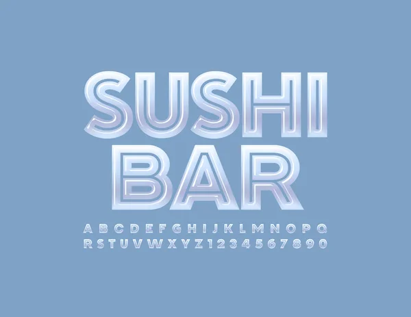 Vector Elegante Logo Sushi Bar Fuente Mayúscula Creativa Modernas Letras — Archivo Imágenes Vectoriales