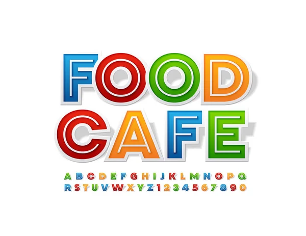 Vector Colorido Logo Creativo Food Café Uppercase Brillante Fuente Letras — Archivo Imágenes Vectoriales