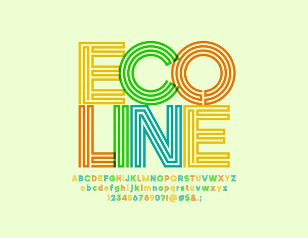 Moderní Logo Eco Line Barevné Bludiště Písmo Pro Kreativní Design — Stockový vektor