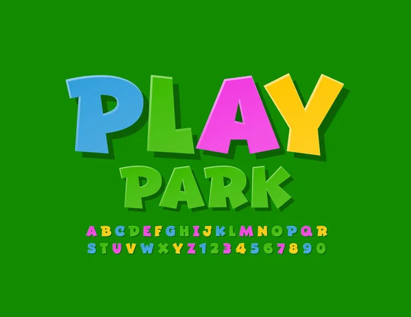 Векторний Барвистий Логотип Play Park Яскравий Кумедний Шрифт Дитячий Алфавіт — стоковий вектор