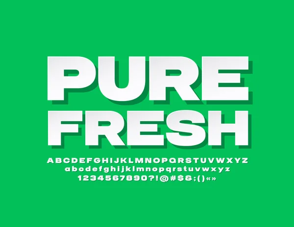 Logo Moderno Vectorial Pure Fresh Con Letras Números Símbolos Del — Archivo Imágenes Vectoriales