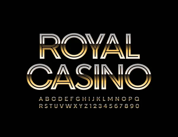 Vektorové Elitní Logo Royal Casino Zlatým Písmem Lesklé Velké Písmo — Stockový vektor