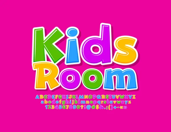 Vector Creatief Logo Kinderkamer Met Kleurrijke Alfabet Letters Cijfers Symbolen — Stockvector