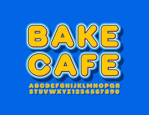 Vector Criativo Sign Bake Cafe Com Colorido Font Letras Números — Vetor de Stock