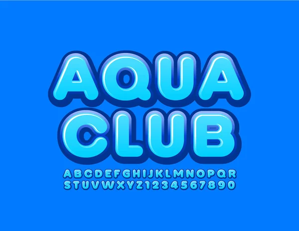 Vector Brillante Signo Aqua Club Con Fuente Brillante Letras Números — Archivo Imágenes Vectoriales