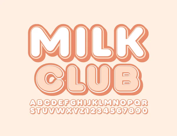 Vector Leckeres Zeichen Milk Club Mit Trendy Font Stilvolle Buchstaben — Stockvektor