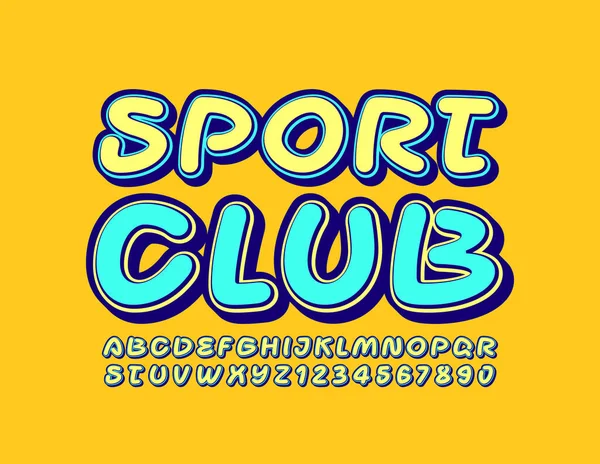 Векторная Креативная Эмблема Sport Club Рукописным Шрифтом Модные Буквы Цифры — стоковый вектор