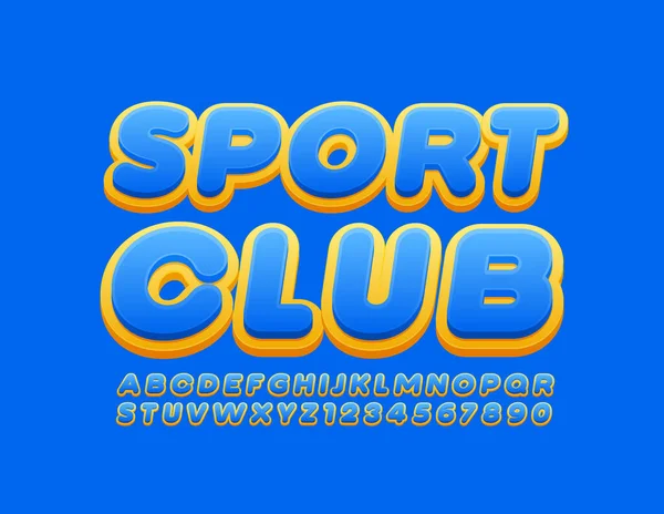 Vektor Színes Banner Sport Club Trendy Betűtípus Fényes Ábécé Betűk — Stock Vector
