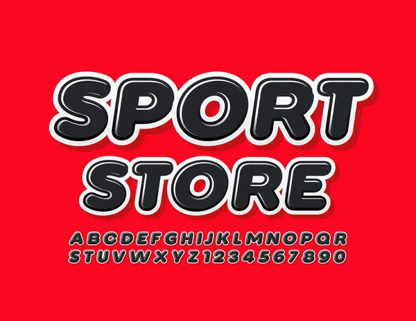 Vector Modern Logo Sport Store Met Glossy Black Font Trendy — Stockvector