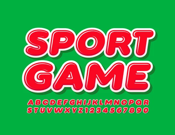 Vektor Moderní Banner Sportovní Hra Červeným Písmem Hravá Písmena Čísla — Stockový vektor