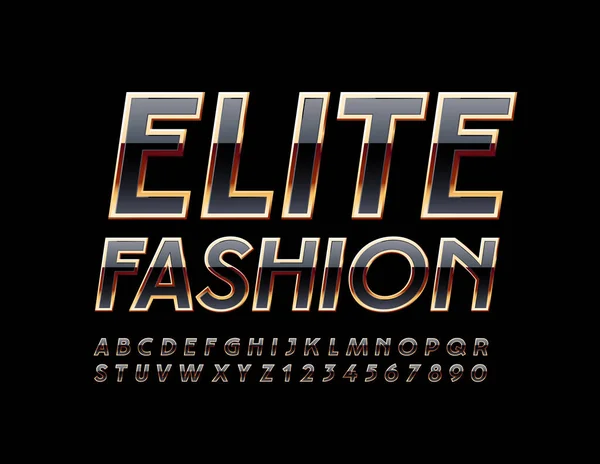 Vector Premium Emblem Elite Fashion Schwarze Elegante Schrift Schicke Buchstaben — Stockvektor